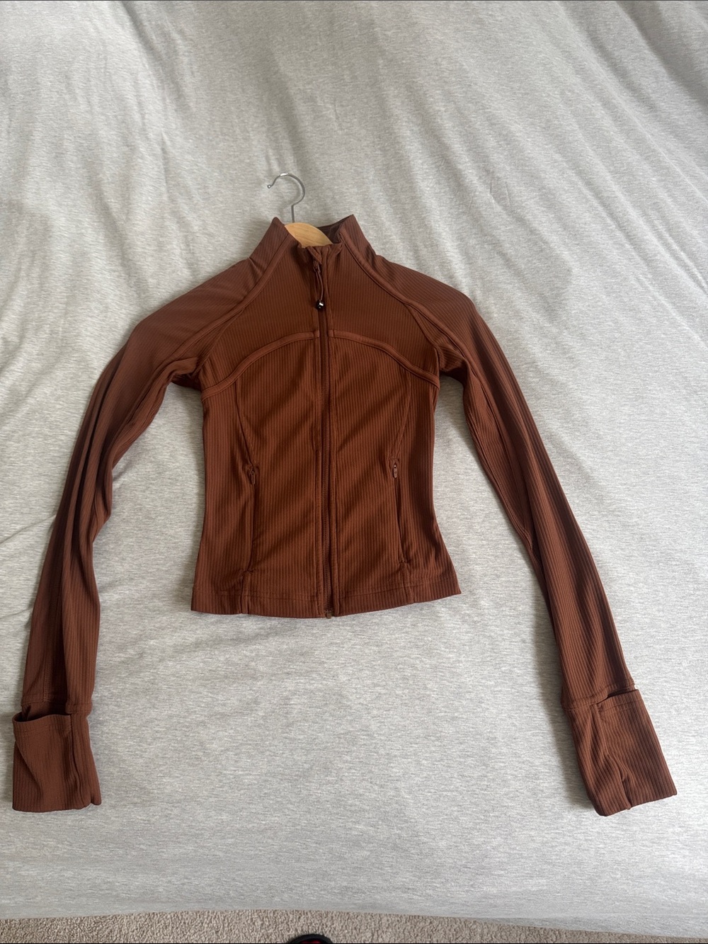 lululemon athletica Brown Full-Zip Ribbed Jacket